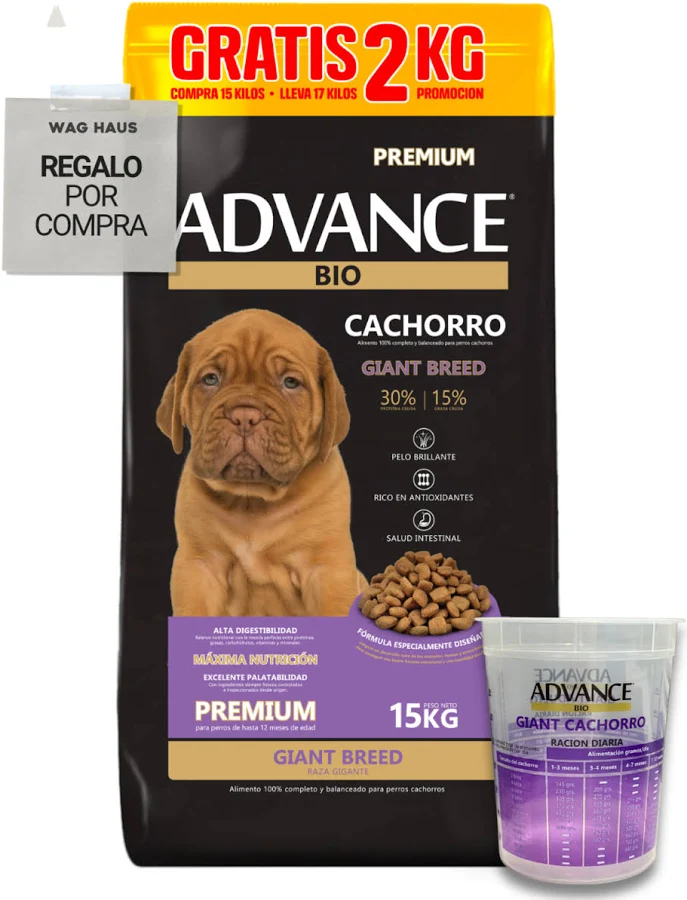 ADVANCE BIO PERRO CACHORRO PREMIUM 30% GIANT BREED X 15 + 2 KG