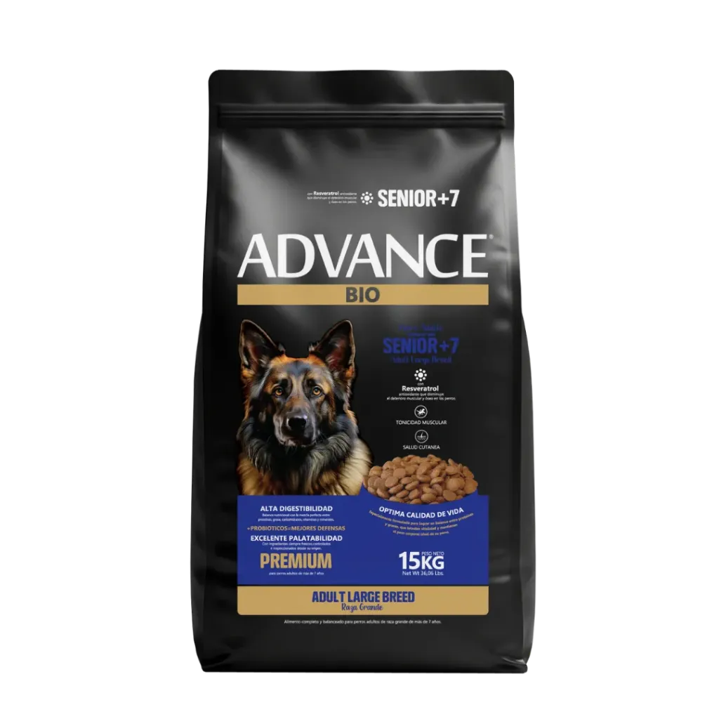 ADVANCE BIO PERRO ADULTO PREMIUM 25% LARGE BREED X 15 KG SENIOR +7